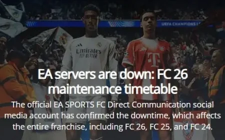 EA servers are down: FC 26 maintenance timetable