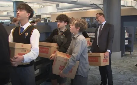 Students help restock Wellington’s Central Library again
