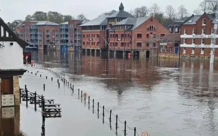 A flood warning has been issued as river levels have peaked