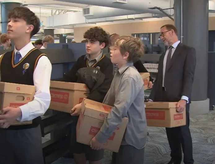Students help restock Wellington’s Central Library again