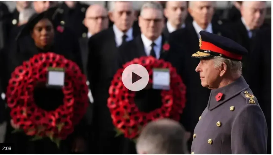 King observed a two-minute silence on Remembrance Day Sunday