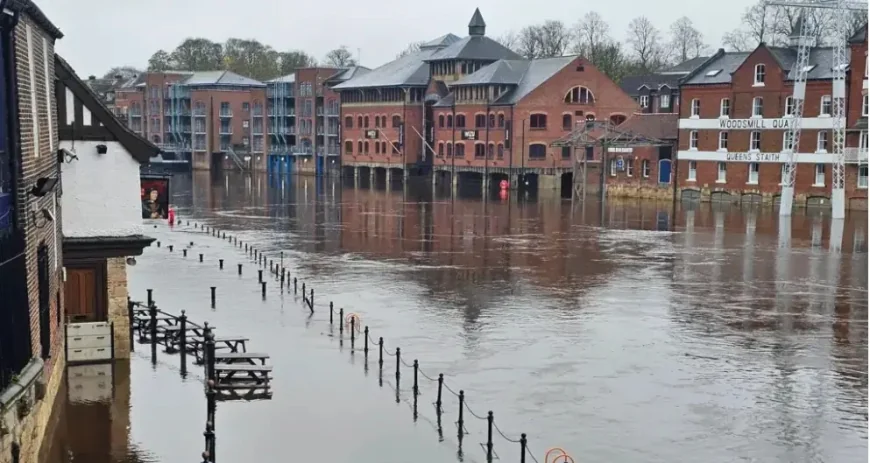 A flood warning has been issued as river levels have peaked