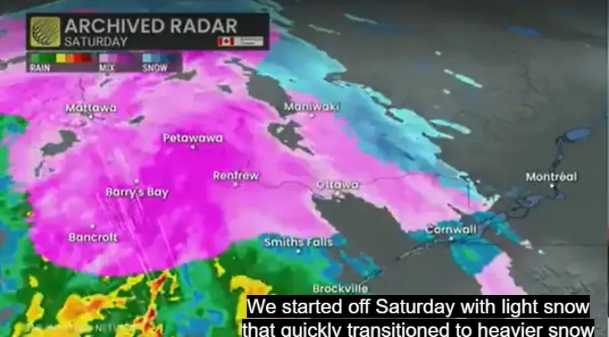 Icy snowy mess continues for Ottawa and Montreal into Sunday