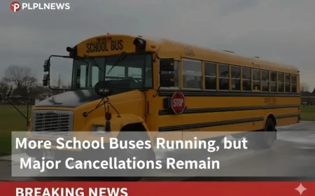 More School Buses Running, but Major Cancellations Remain