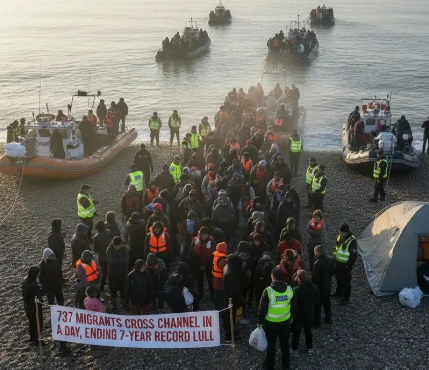 737 Migrants Cross Channel in a Day, Ending 7-Year Record Lull