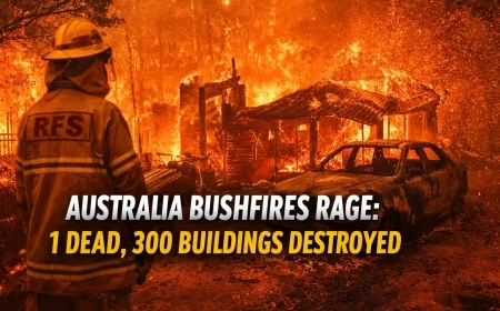 Australia Bushfires Rage: 1 Dead, 300 Buildings Destroyed