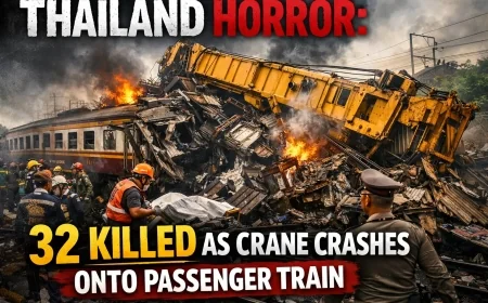 Thailand Horror: 32 Killed as Crane Crashes Onto Passenger Train