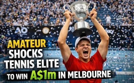 Amateur Shocks Tennis Elite to Win A$1m in Melbourne