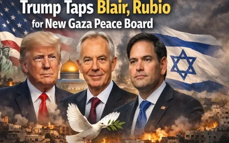 Trump Taps Blair, Rubio for New Gaza Peace Board