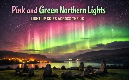 Pink and Green Northern Lights Light Up Skies Across the UK