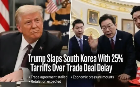 Trump Slaps South Korea With 25% Tariffs Over Trade Deal Delay