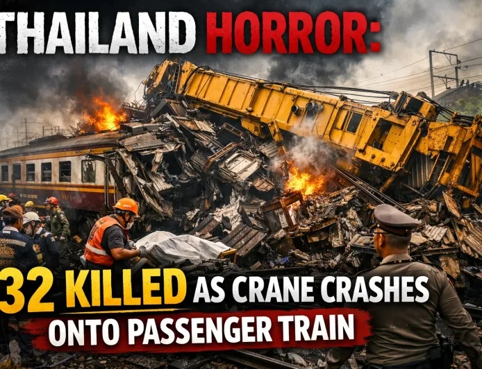 Thailand Horror: 32 Killed as Crane Crashes Onto Passenger Train