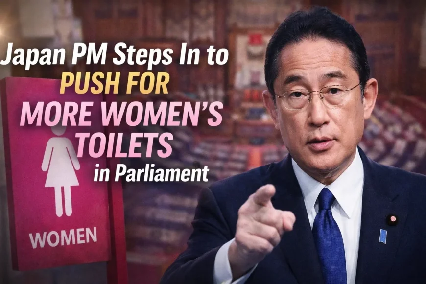 Japan PM Steps In to Push for More Women’s Toilets in Parliament