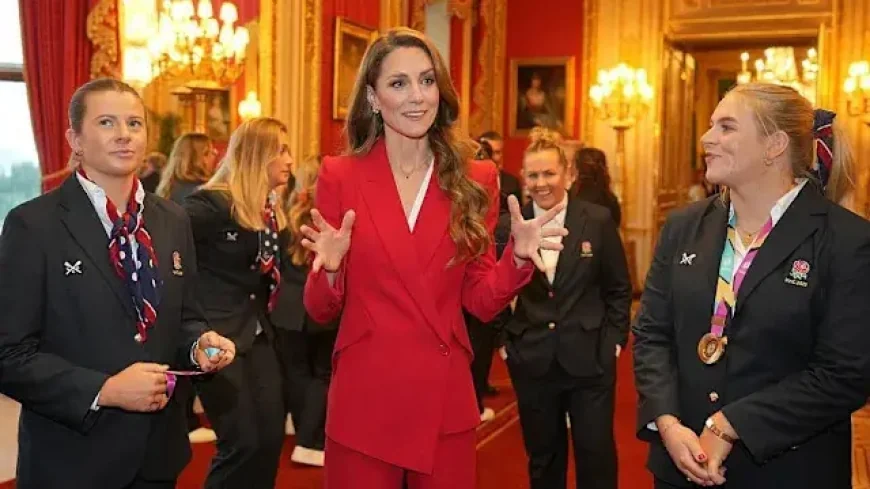 Princess of Wales Hosts England’s 32 World Cup Rugby Stars