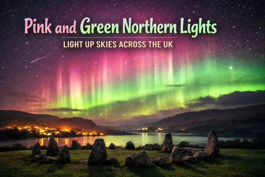 Pink and Green Northern Lights Light Up Skies Across the UK