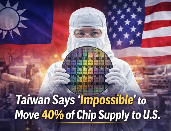 Taiwan Says ‘Impossible’ to Move 40% of Chip Supply to U.S.