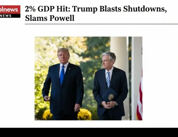 2% GDP Hit Trump Blasts Shutdowns, Slams Powell