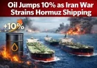 Oil Jumps 10% as Iran War Strains Hormuz Shipping