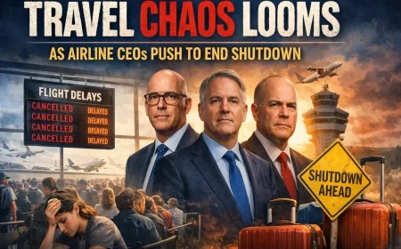 Travel Chaos Looms as Airline CEOs Push to End Shutdown