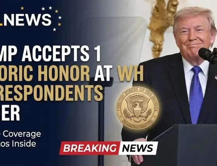 Trump Accepts 1 Historic Honor at WH Correspondents Dinner