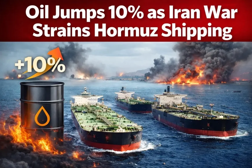 Oil Jumps 10% as Iran War Strains Hormuz Shipping