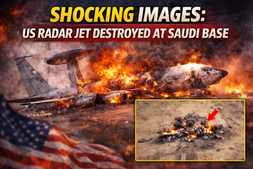 Shocking Images: US Radar Jet Destroyed at Saudi Base