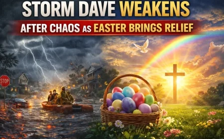 Storm Dave Weakens After Chaos as Easter Brings Relief