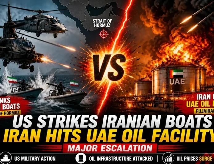 US Strikes Iranian Boats as Iran Hits UAE Oil Facility — Major Escalation