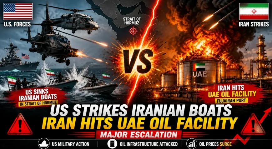 US Strikes Iranian Boats as Iran Hits UAE Oil Facility — Major Escalation